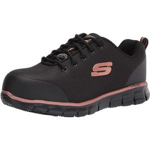 Skechers Women's Lace Up Athletic Safety Toe Industrial Shoe 9.5 Wide